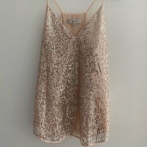 LOFT Sparkling Sequin V-Neck Top